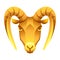 Capricorn zodiac sign, golden horoscope symbol.