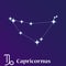 Capricornus zodiacal constellation vector illustration, horoscope symbol, sign of the zodiac