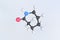 Caprolactam molecule, isolated molecular model. 3D rendering