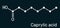 Caprylic acid, octanoic acid molecule. It is straight-chain saturated fatty and carboxylic acid. Salts are octanoates or