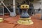 capstan and other gear on a deck of a vintage river dredge