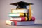 The Capstone of Learning: Graduation Cap and Books - Generative AI