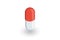 Capsul red pill isometric flat icon. 3d vector