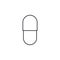 Capsul red pill thin line icon. Linear vector symbol