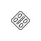 Capsule blister pack outline icon