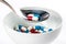 Capsule on bowl with Spoon,medicine meal, Dieting