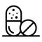 Capsule and classic pill icon, outline style