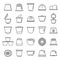 Capsule coffee icons set outline vector. Aroma pod