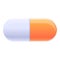 Capsule dosage icon, cartoon style