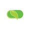Capsule leaf shape monogram natural medicine symbol logo vector