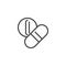 Capsule medicines line icon