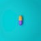 Capsule pill isolated on blue background. 3d rendering