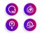 Capsule pill, Swipe up and 360 degrees icons set. Safe time sign. Vector