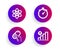 Capsule pill, Timer and Chemistry atom icons set. Graph chart sign. Vector