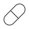 Capsule tablet linear icon. Thin line illustration. Vector isolated outline drawing.