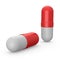 Capsule tablets. Multicolored pills. 3D rendering.