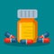 Capsules with pill bottles  illustration