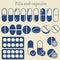 Capsules and pill icon set