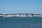 Captain Cook Bridge views with many boats has docked at the port in Georges River in southern Sydney.