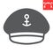 Captain hat glyph icon, sea and uniform, captain cap vector icon, vector graphics, editable stroke solid sign, eps 10.