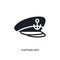captain hat isolated icon. simple element illustration from nautical concept icons. captain hat editable logo sign symbol design