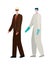 Captain man and doctor with protective suit and mask vector design