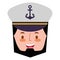 Captain sailor face cartoon portrait