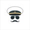 Captain sailor face icon.