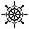Captain ship wheel icon, simple style