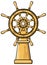 Captains wheel cartoon illustration