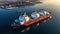 A Captivating Aerial Perspective of an LNG Tanker\\\'s Nautical Expedition