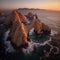 Captivating Aerial Sunset Photo of Cabo San Lucas Arch. Generative AI