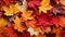 Captivating autumn beauty a mesmerizing backdrop of fall leaves adorned in vibrant hues