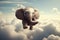 Captivating Baby elephant in clouds. Generate Ai