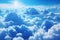 Captivating Beauty: Serene Vastness of a Rich Blue Sky with Fluffy Scattered Clouds