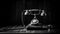 a captivating black-and-white photograph featuring a vintage telephone
