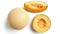 Captivating Cantaloupe Melon: A Vibrant Flat Lay Snapshot with Full Depth of Field