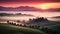 Captivating Chiaroscuro: Misty Tuscan Hills At Sunrise