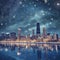Captivating Chicago Skyline Amidst Starry Night Skies