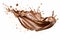 Captivating chocolate splash suspended in mid air on white background, exuding irresistible allure.
