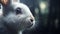 Captivating Closeup: A White Rabbit Gazing Up In Raphael Lacoste\\\'s Style