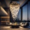 Captivating Crystal Cascade: A Mesmerizing and Opulent Crystal Chandelier in Modern Art