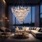 Captivating Crystal Cascade: A Mesmerizing and Opulent Crystal Chandelier in Modern Art