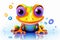 Captivating Cute colorful bright frog. Generate Ai