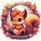 captivating depiction of a cheerful squirrel japanese cute manga style by AI generated