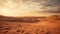Captivating Desert Landscape: Stunning Sunrise And Sunset Over Sandy Dunes