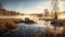 Captivating Dutch Landscape Unreal Engine 5 Pond With Fog And Reeds