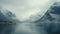 Captivating Fjord Photo: Embracing Norwegian Nature\\\'s Serene Symmetry