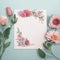 Captivating Floral Concept Mock-Up: Exquisite Beauty on a Light Blue Background.