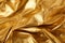 Captivating golden crumpled foil texture background with an alluring and mesmerizing appeal.